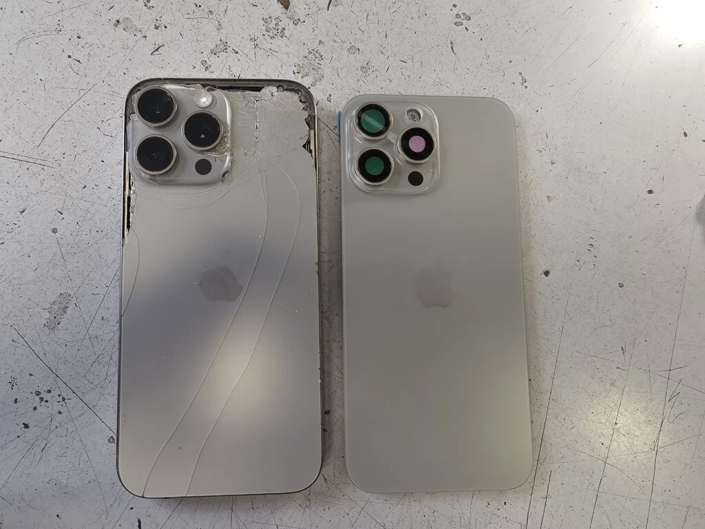 iPhone 16 Pro Max със счупено задно стъкло